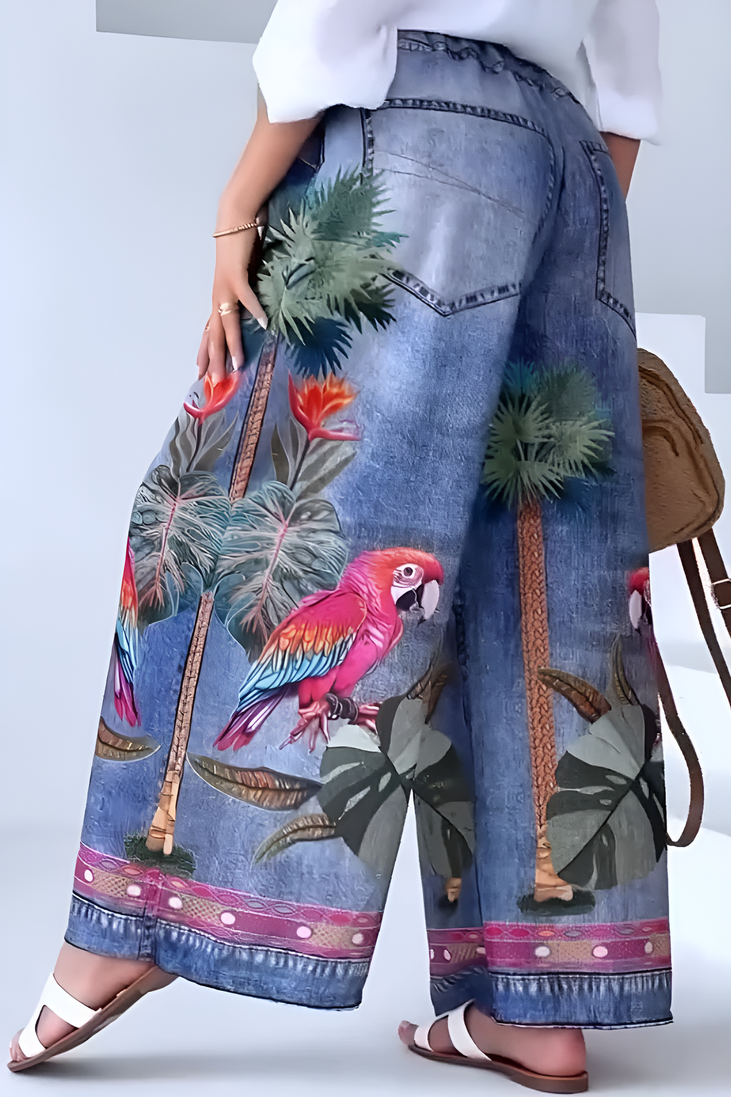 New Autumn Printed Wide Leg Jeans