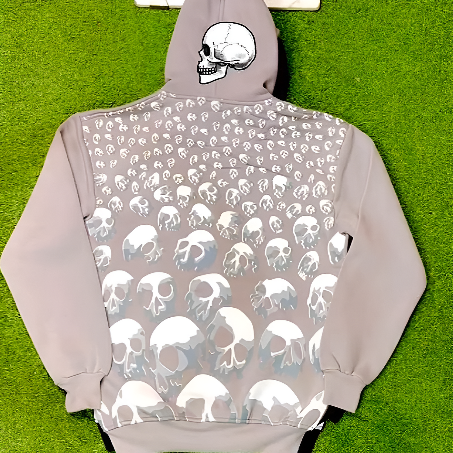 Cotton hooded skull sweatshirt