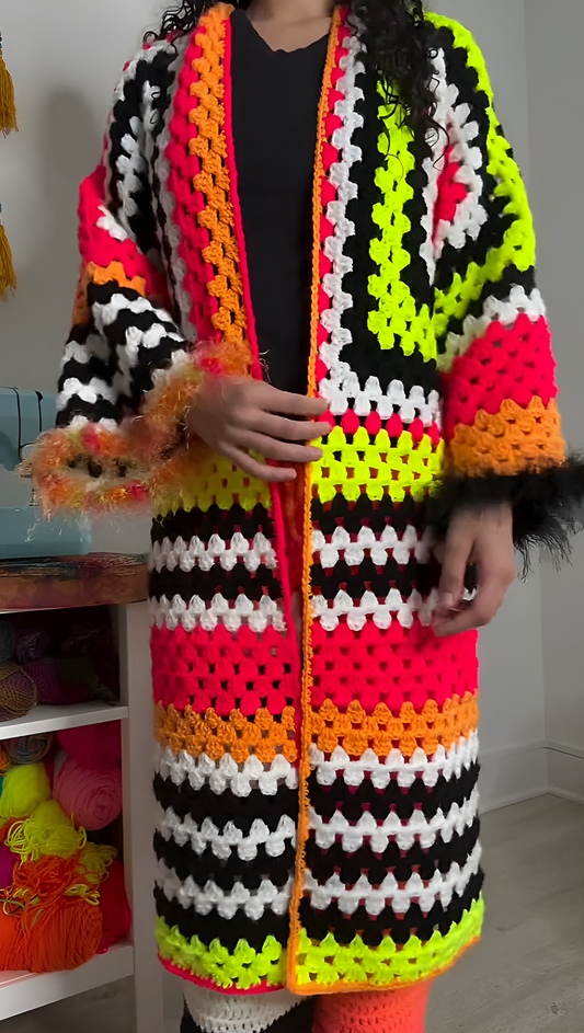 Ethnic style knitted plush shawl jacket