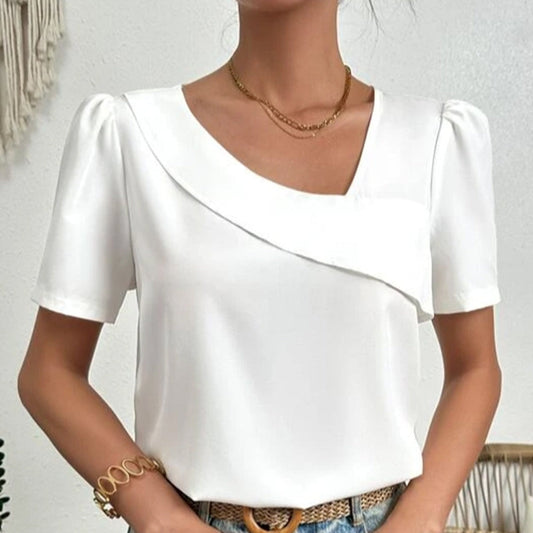 Classy Plain Short Sleeve Top