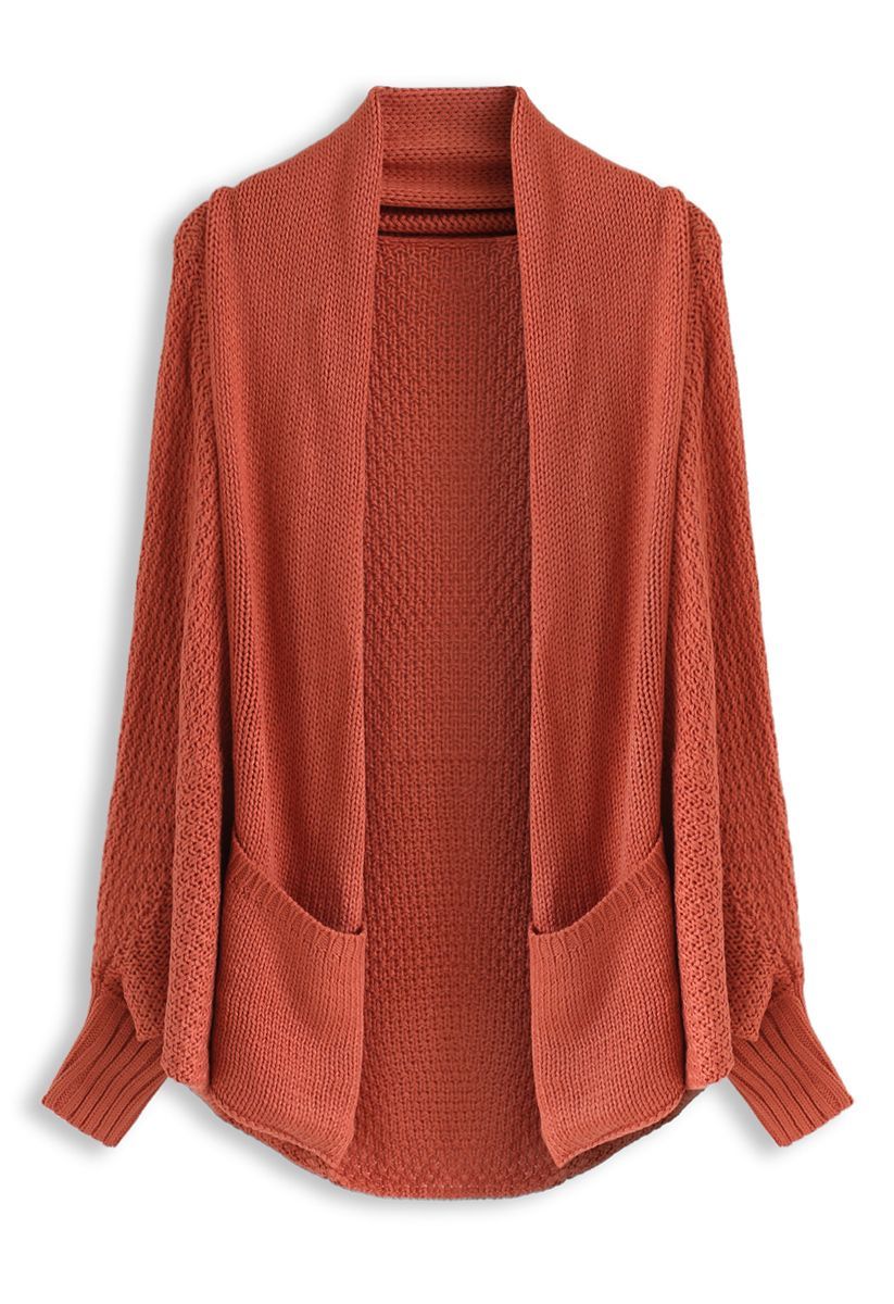 Lapel Drape Knit Cardigan