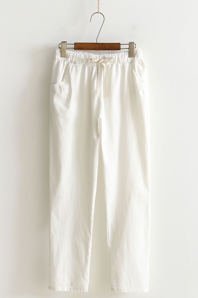 Cotton and linen casual pants