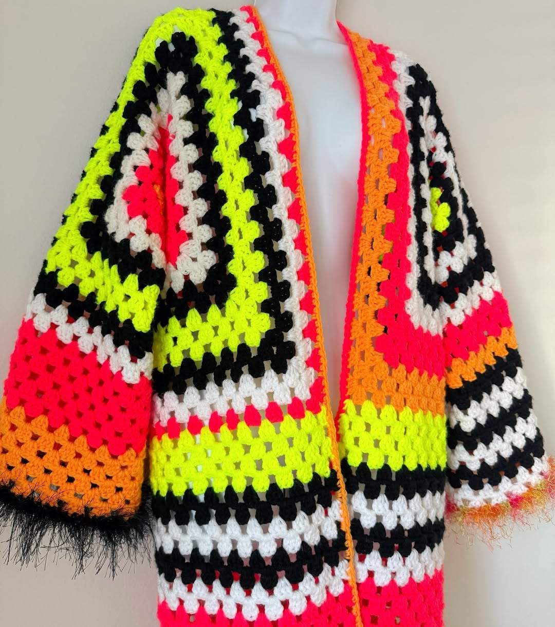 Ethnic style knitted plush shawl jacket