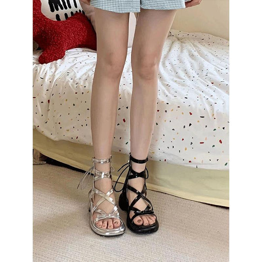 high top cross strap flat sandals