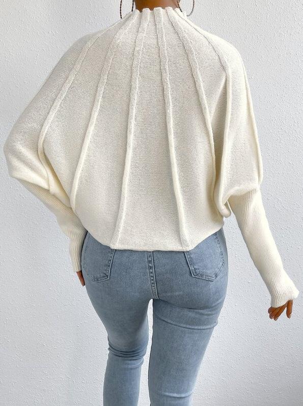 Half turtleneck solid color knitted sweater