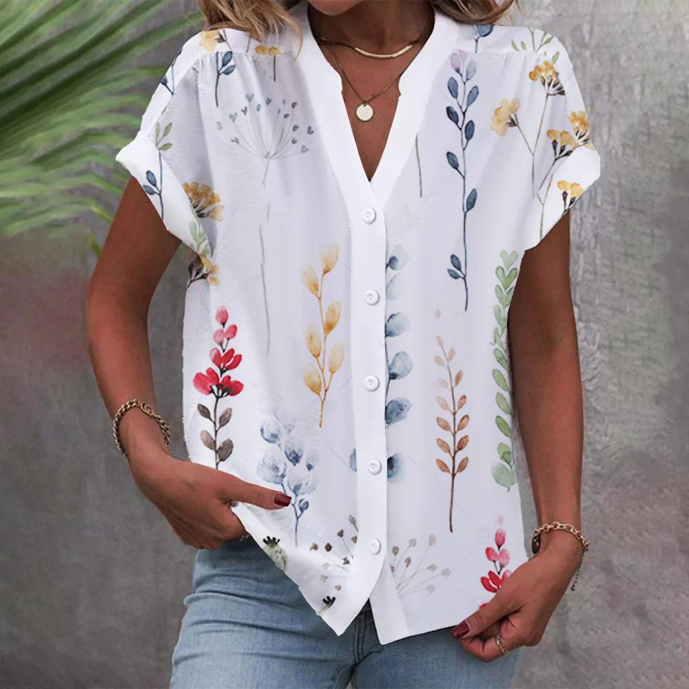 Cute Short Sleeve Print Top