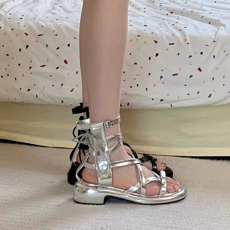 high top cross strap flat sandals