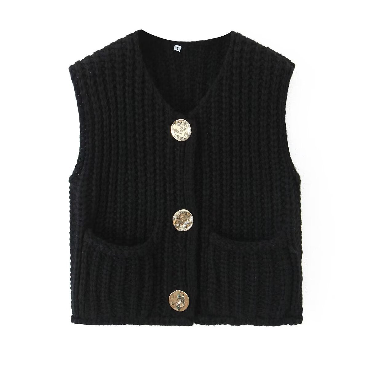 New sleeveless short knitted vest