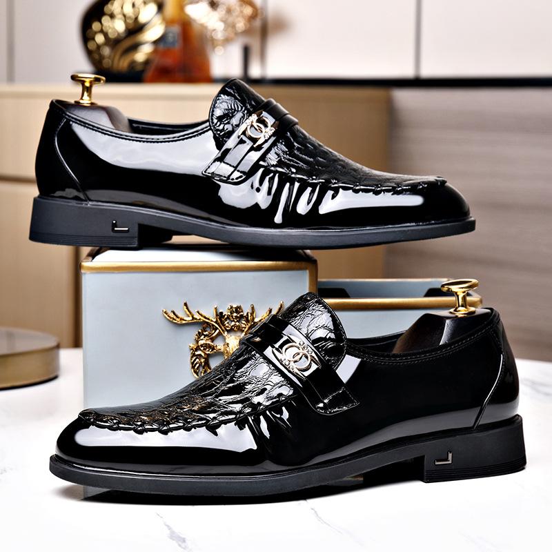 New style glossy leather business casual leather shoes