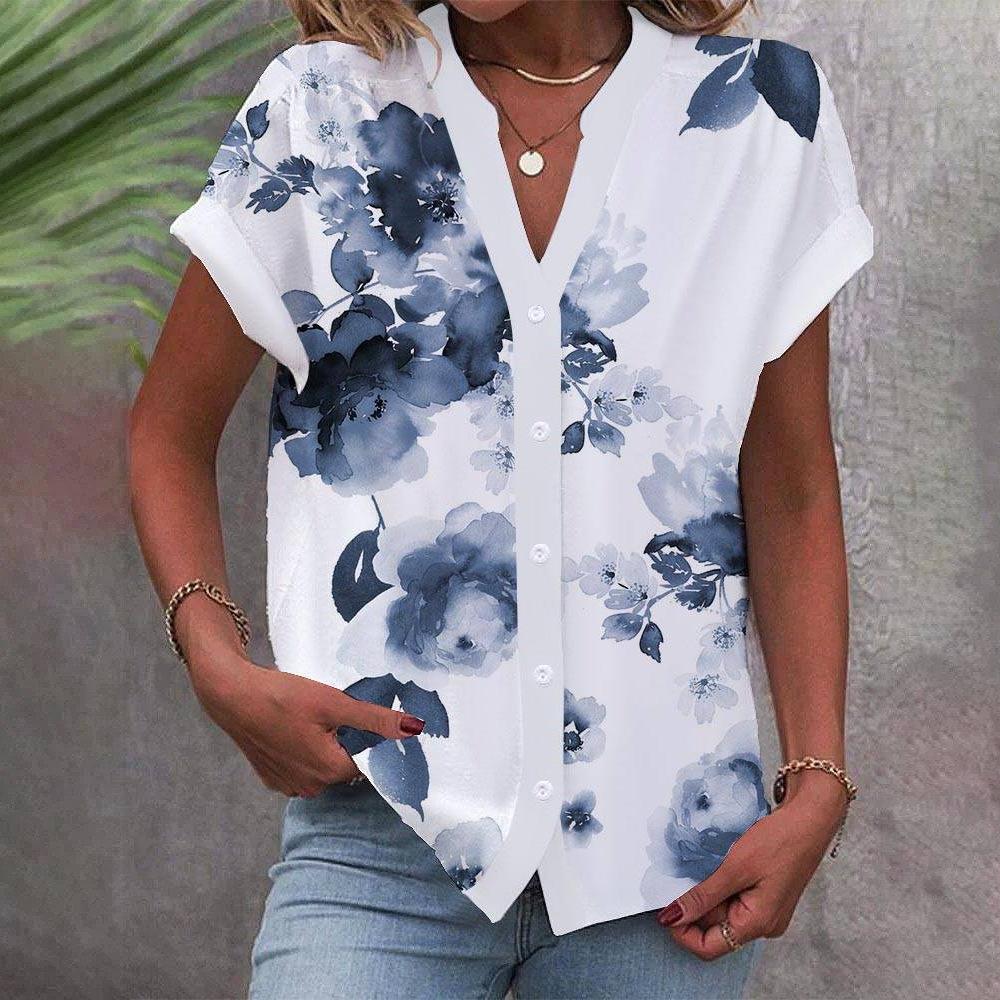 Cute Short Sleeve Print Top