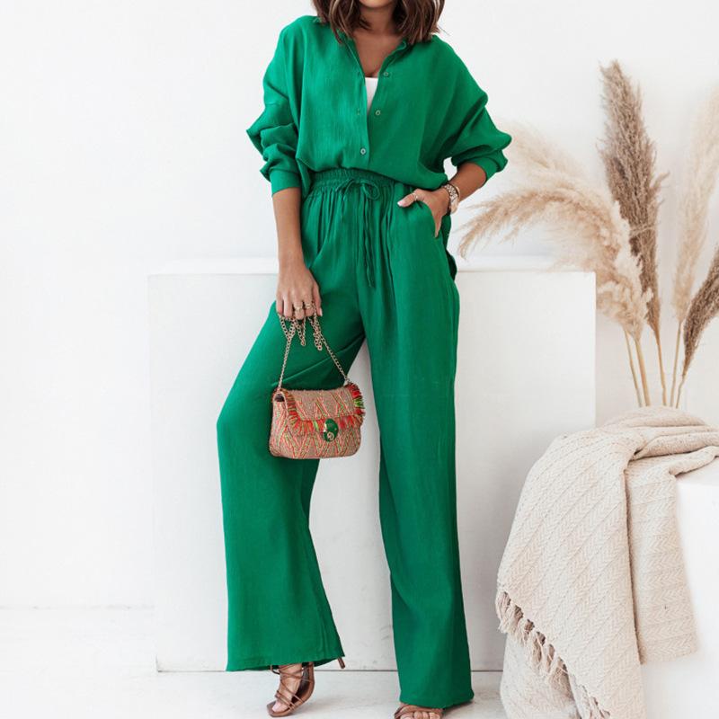 New style casual solid color two piece suit