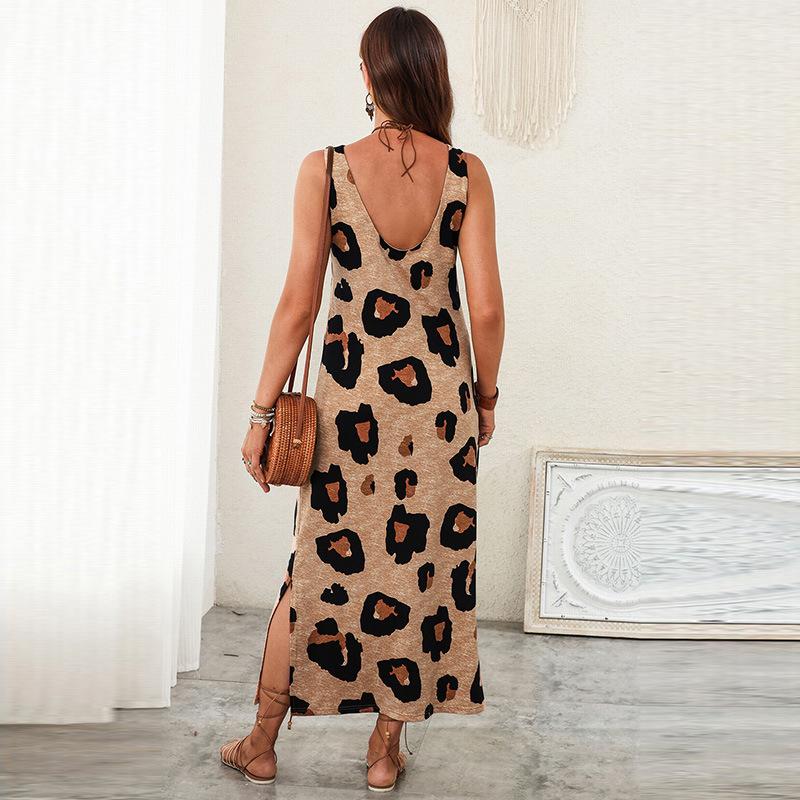 leopard print sleeveless dress