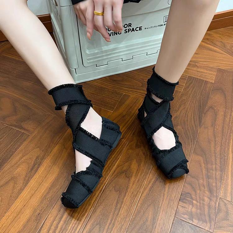 2024 new high top cross strap sandals