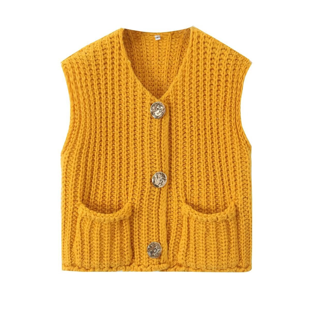 New sleeveless short knitted vest