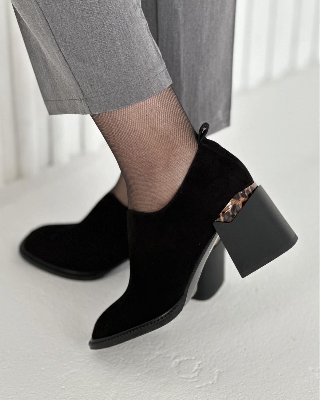 suede block heel loafers