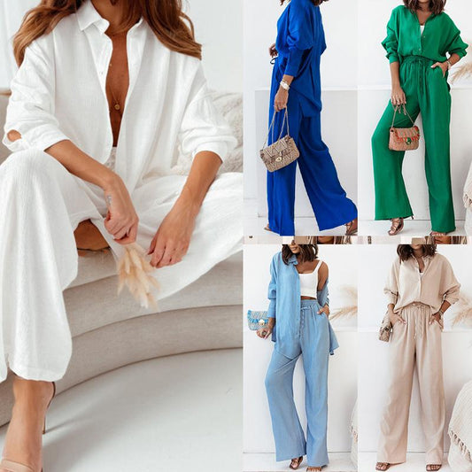 New style casual solid color two piece suit