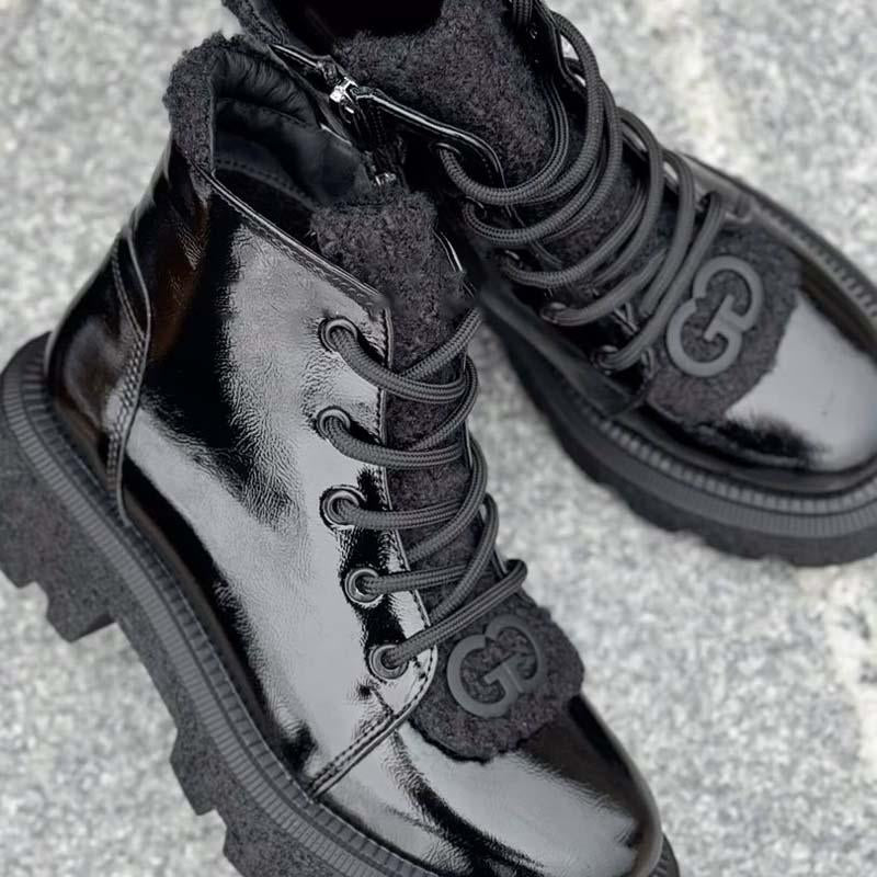 Zip-Side Lambskin Martin Boots