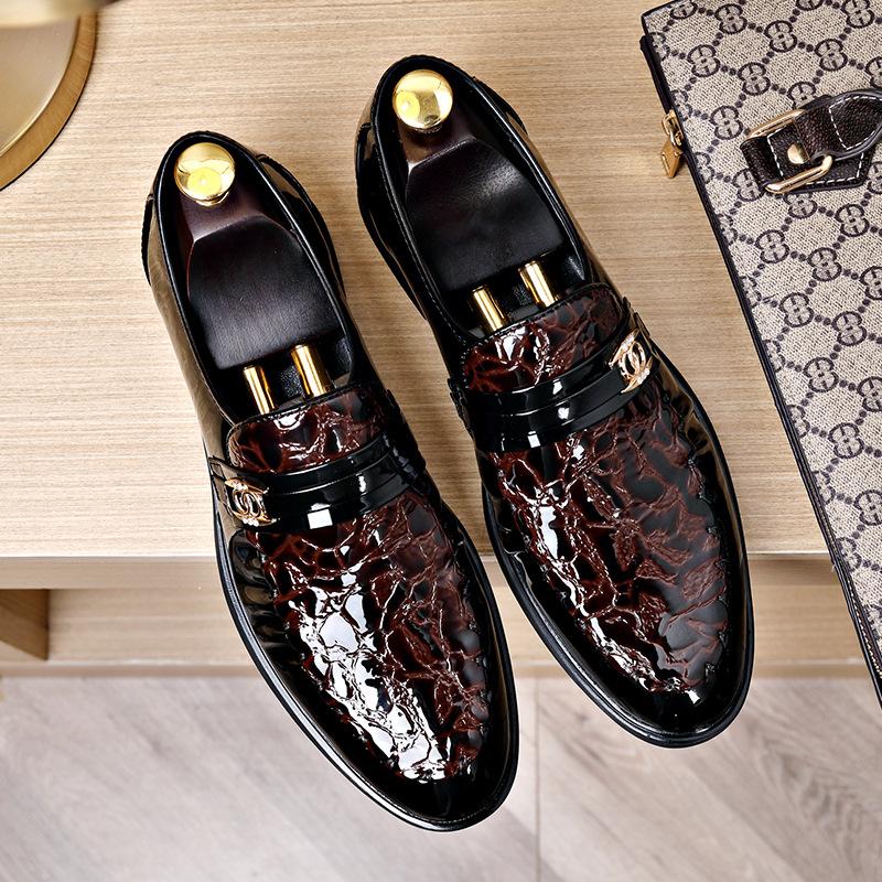 New style glossy leather business casual leather shoes