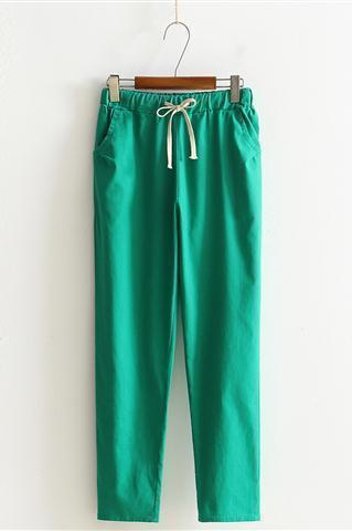 Cotton and linen casual pants