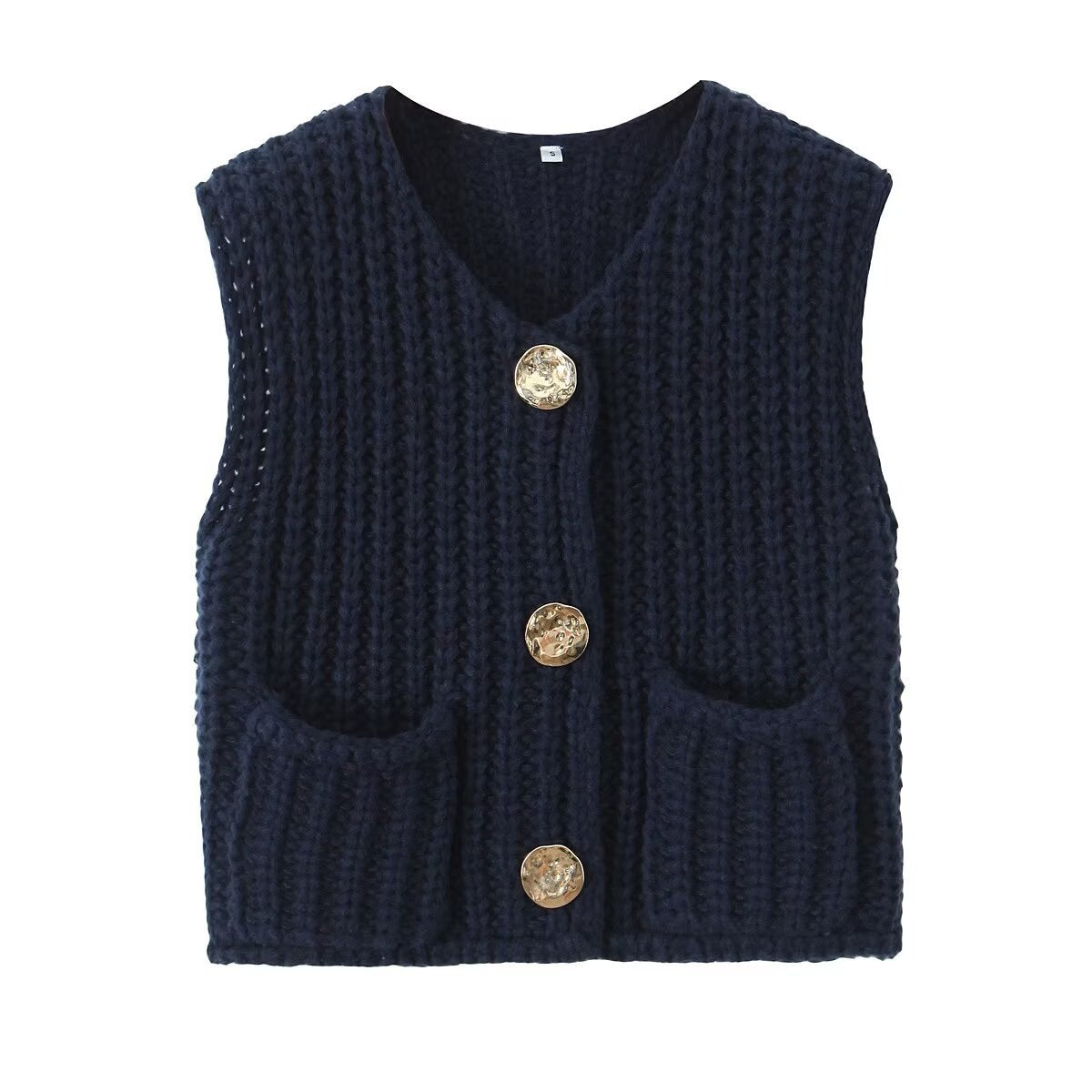 New sleeveless short knitted vest