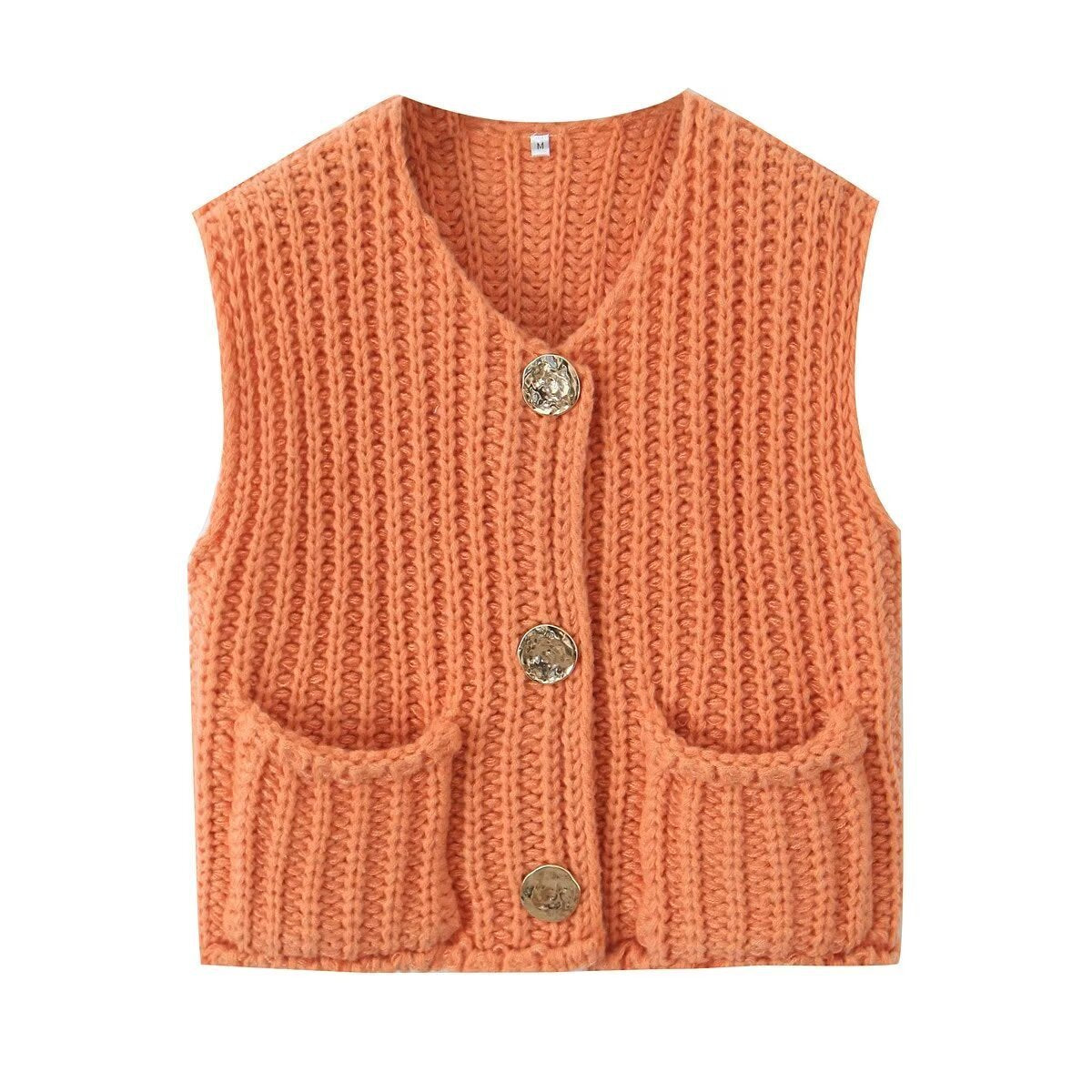 New sleeveless short knitted vest