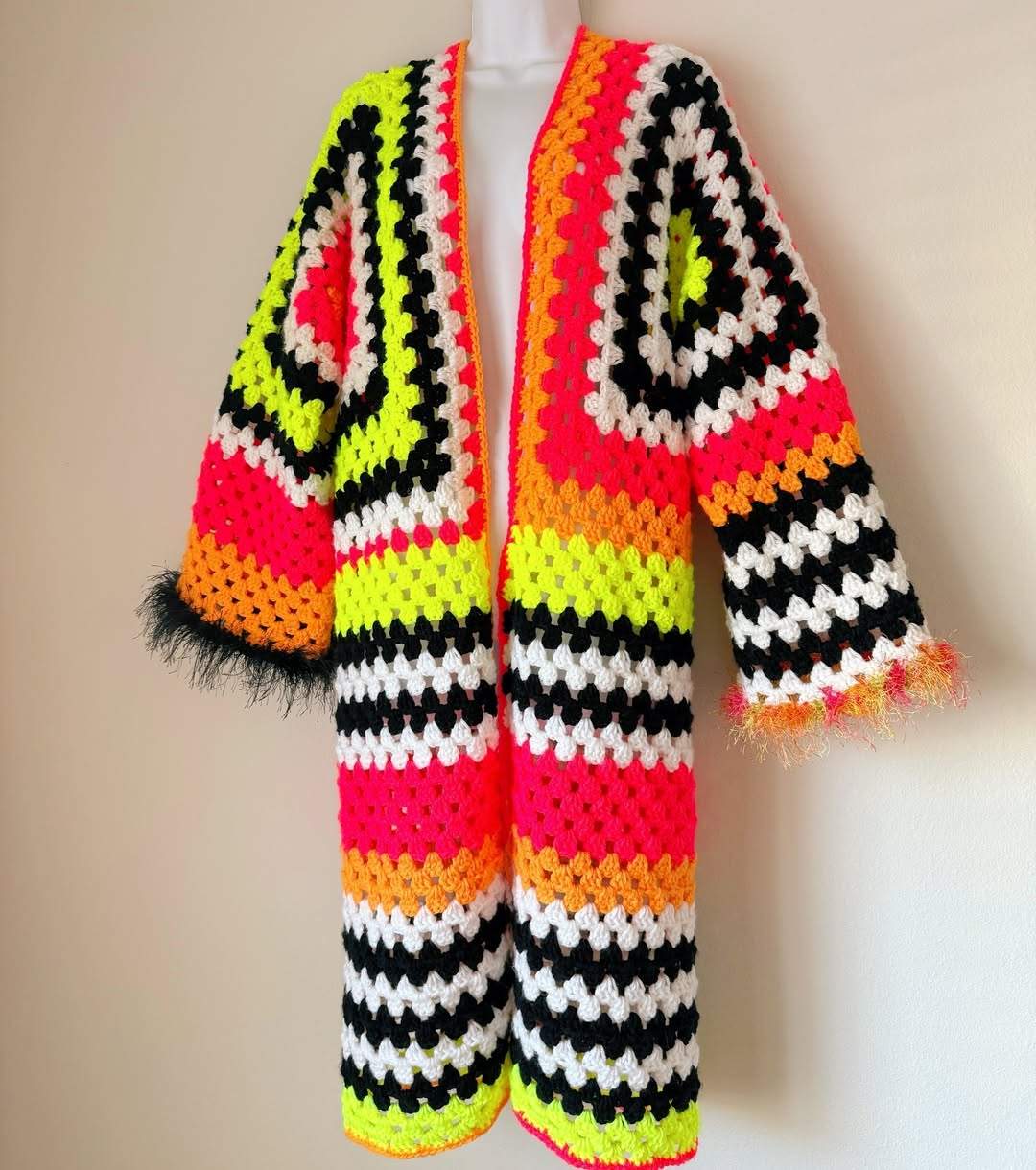 Ethnic style knitted plush shawl jacket