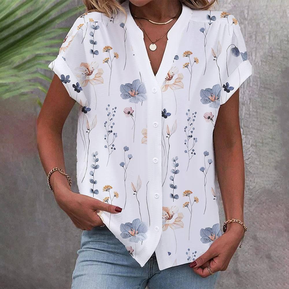 Cute Short Sleeve Print Top