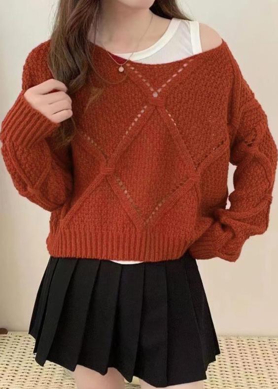 loose two piece knitted sweater set