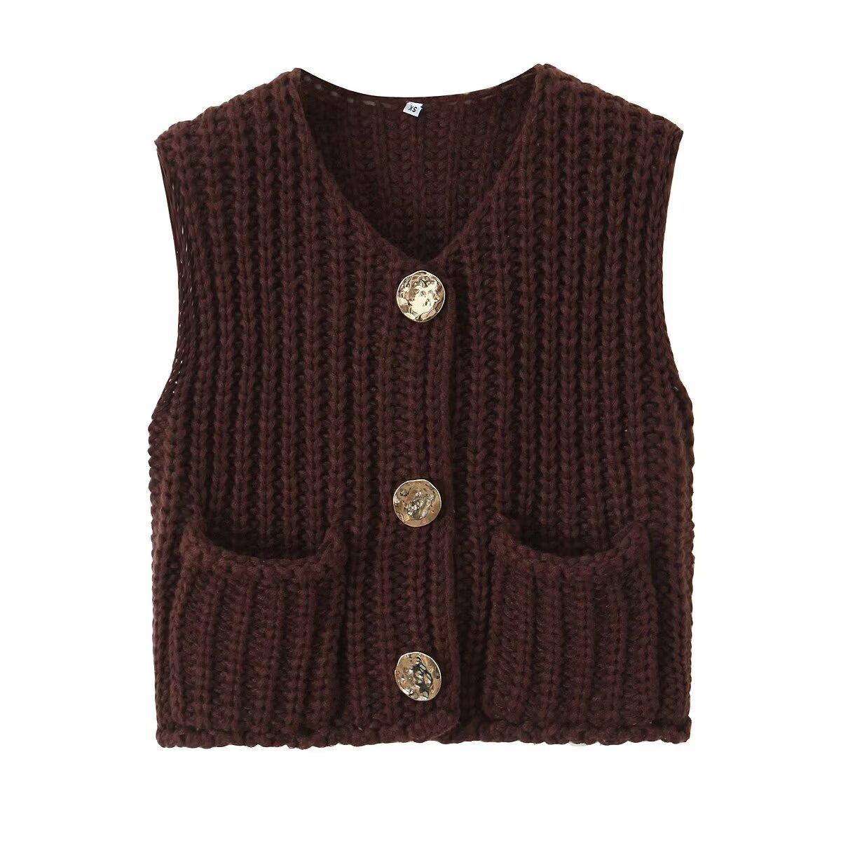 New sleeveless short knitted vest