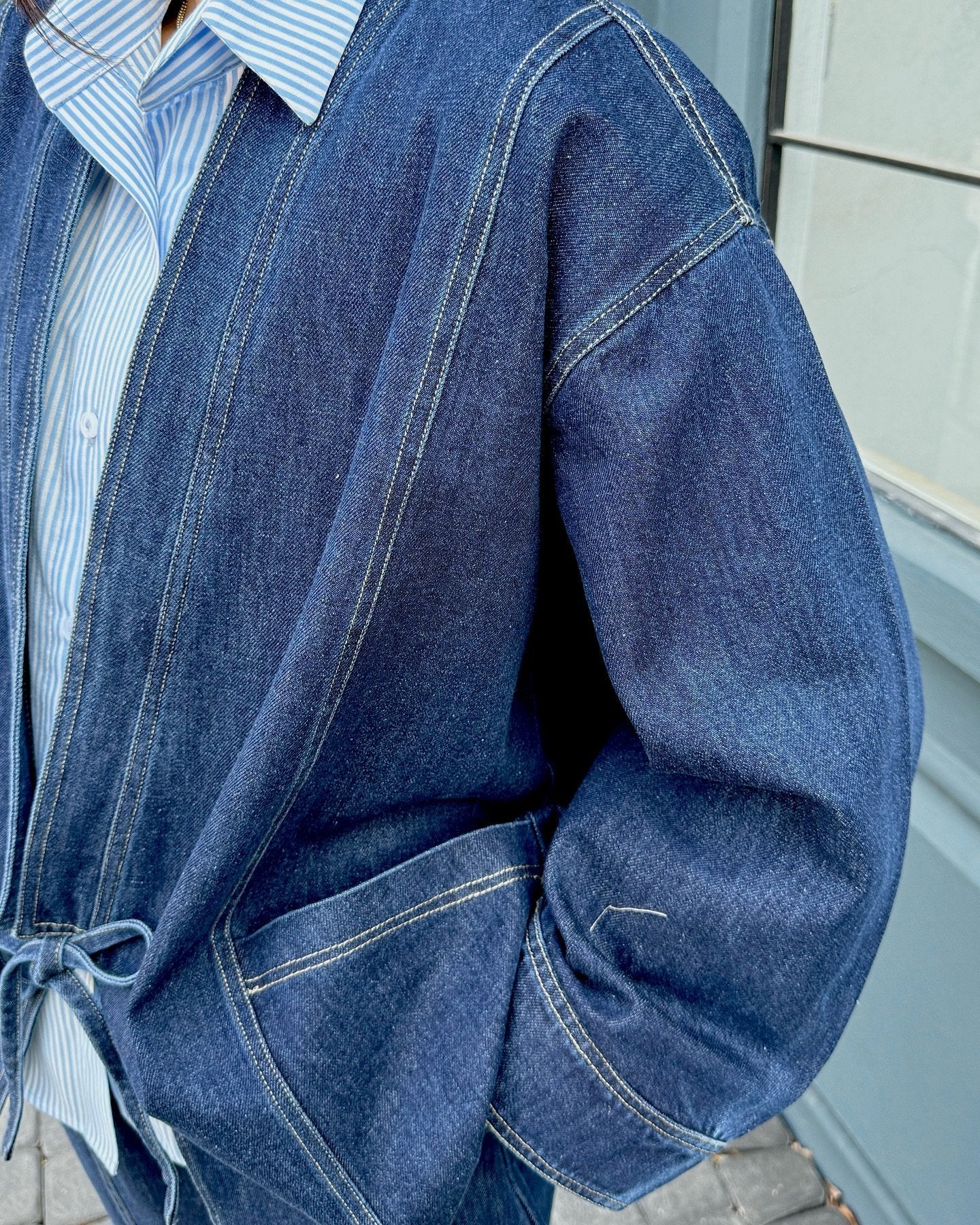 New loose denim suit