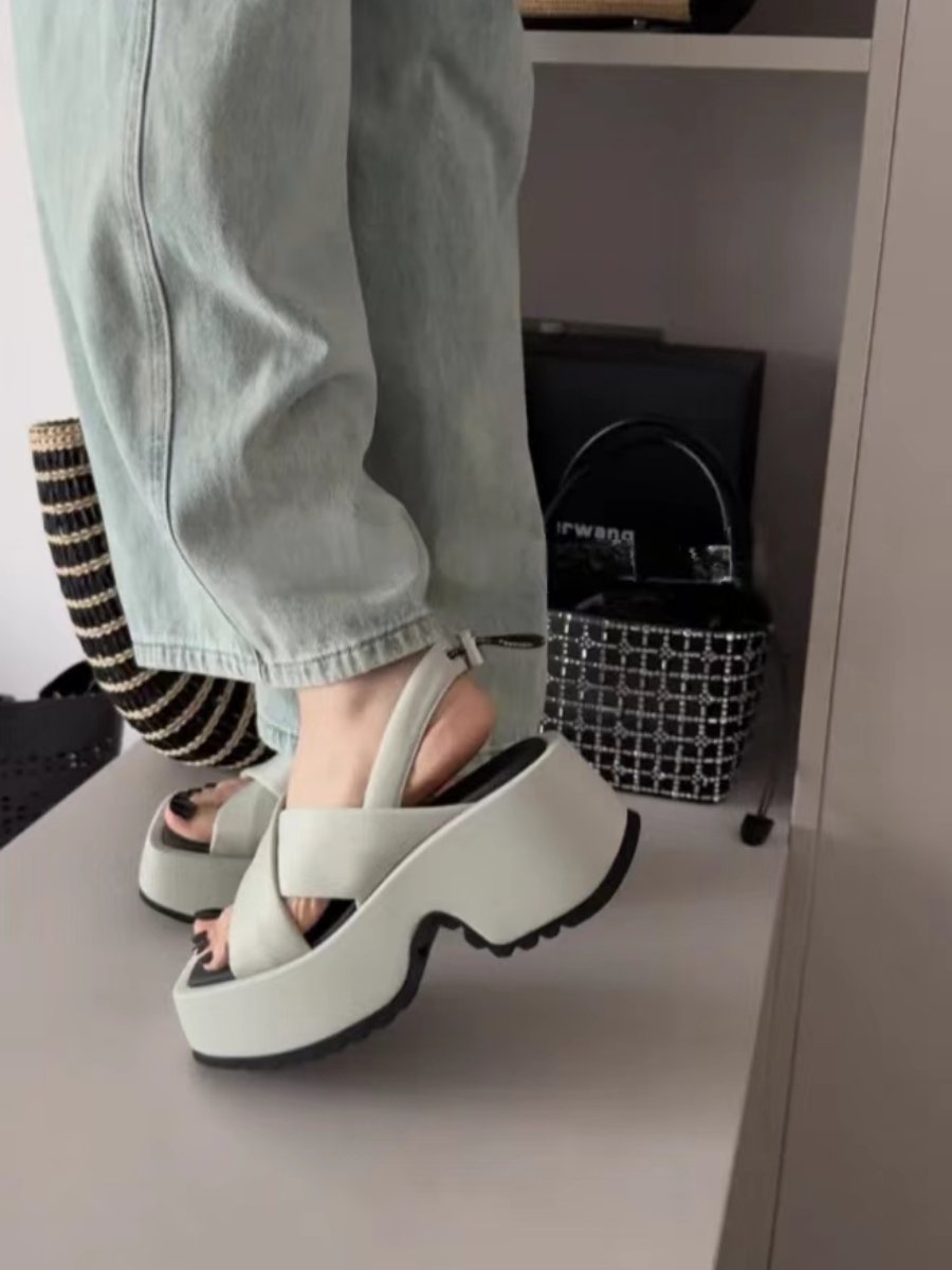 open toe platform sandals