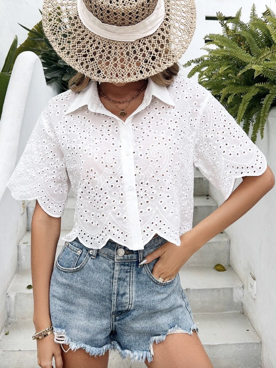 Holiday fashion lace short sleeves