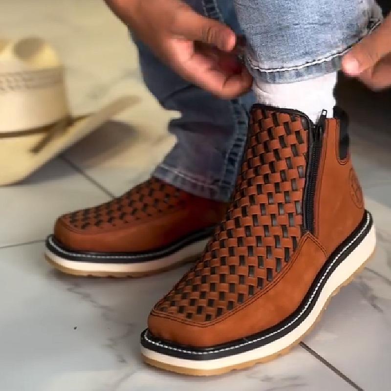 Vintage handwoven western cowboy boots