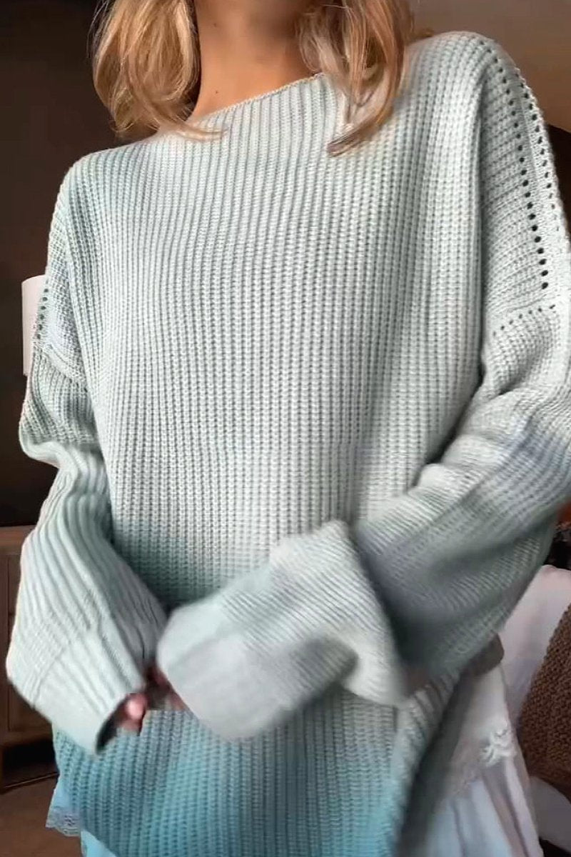 High-end loose-fitting slouchy knitted sweater top