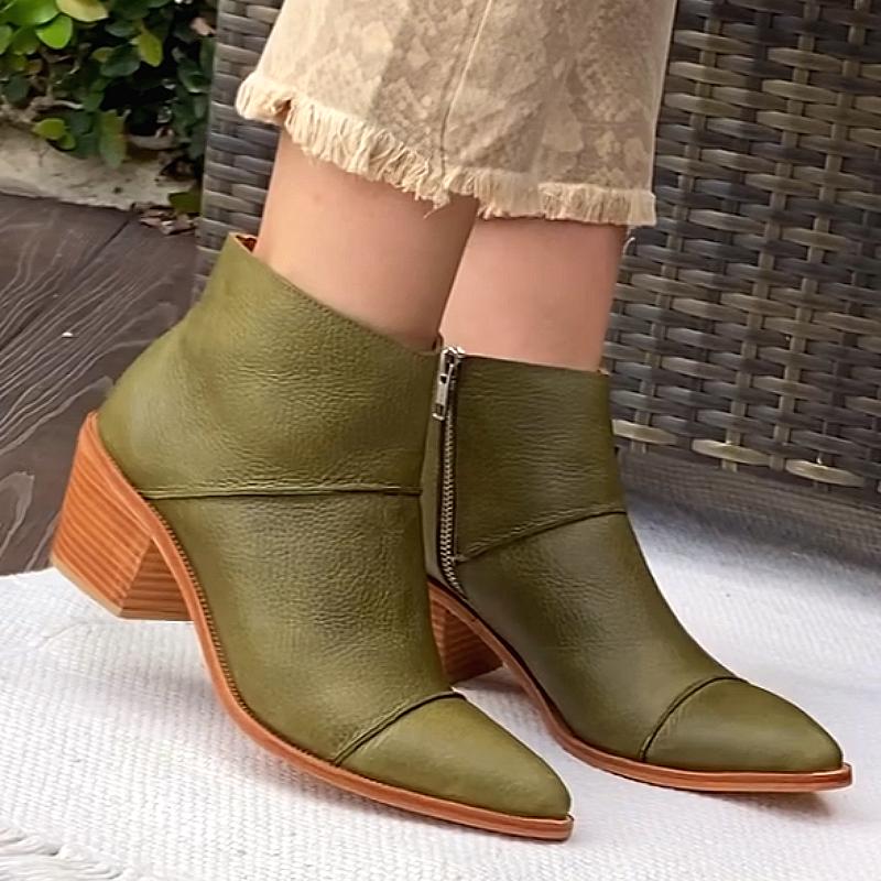 New style thick heel retro short boots