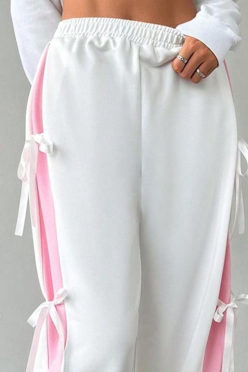 New hot girl cute bow casual trousers