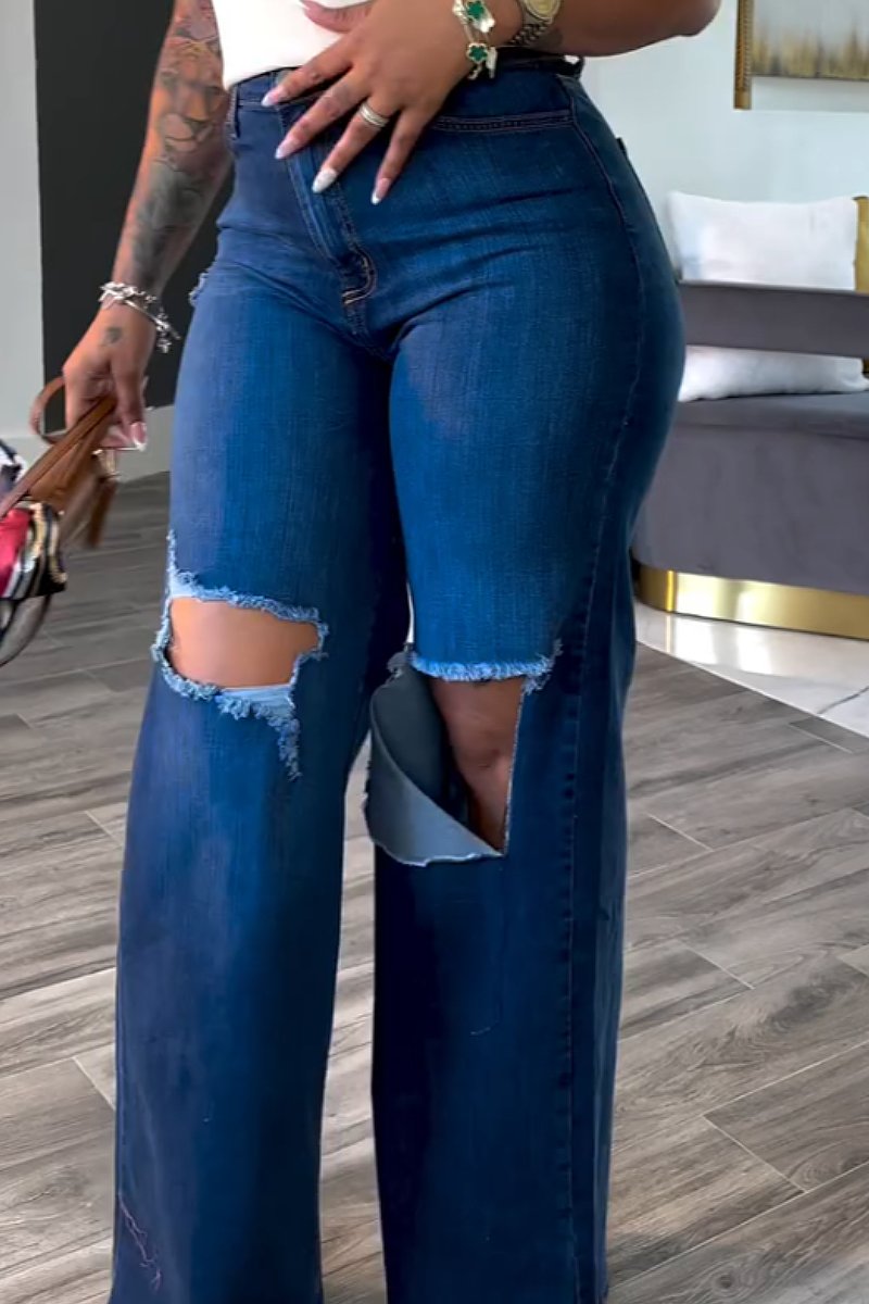 Ripped high waist jeans