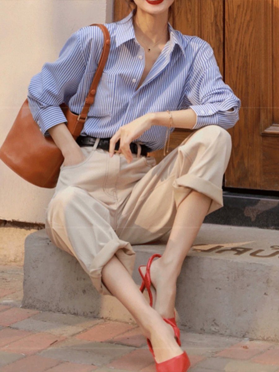 Blue striped shirt