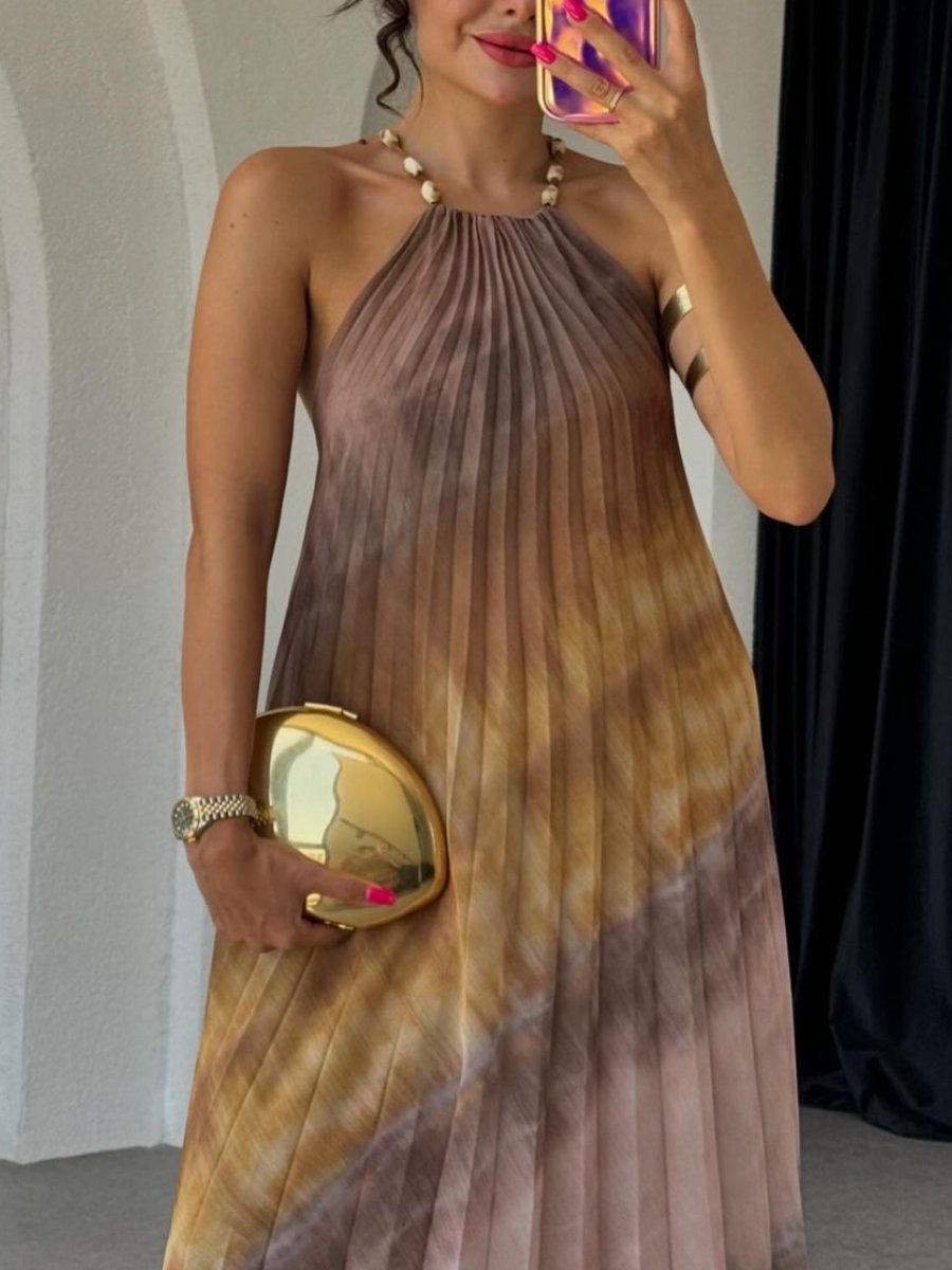 Tie dye halterneck dress