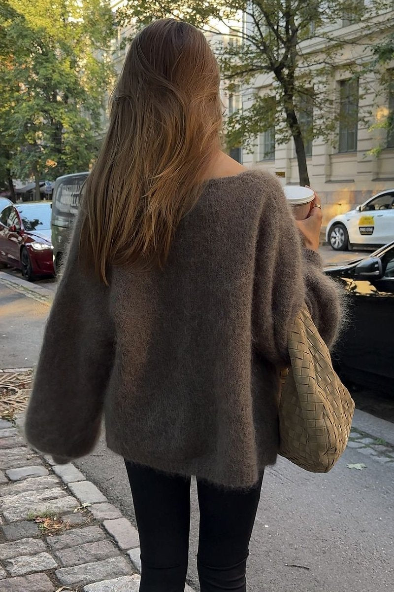 Lazy mink knitted cardigan