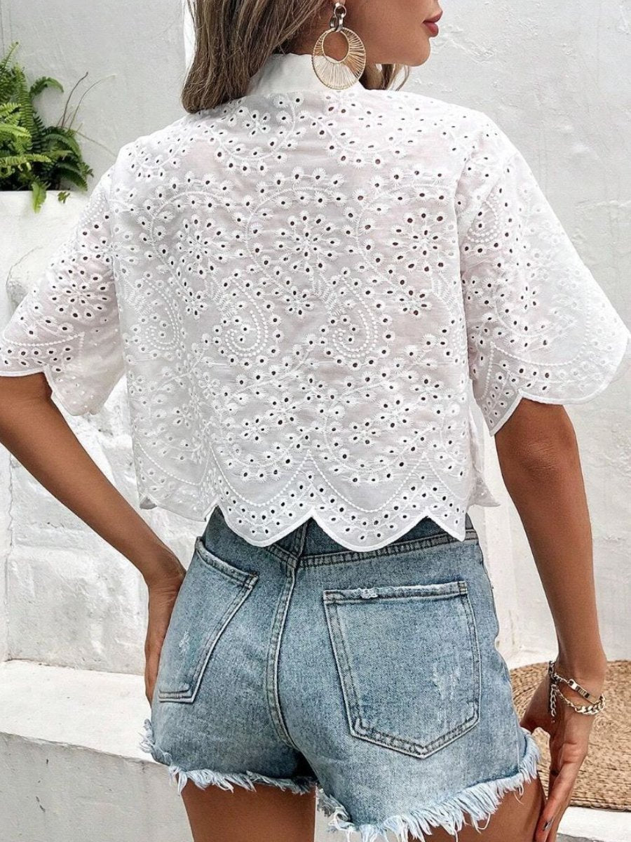 Holiday fashion lace short sleeves