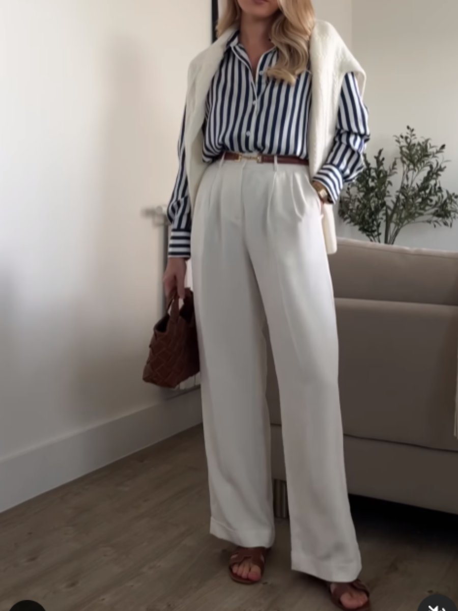 High Waist Straight Pants