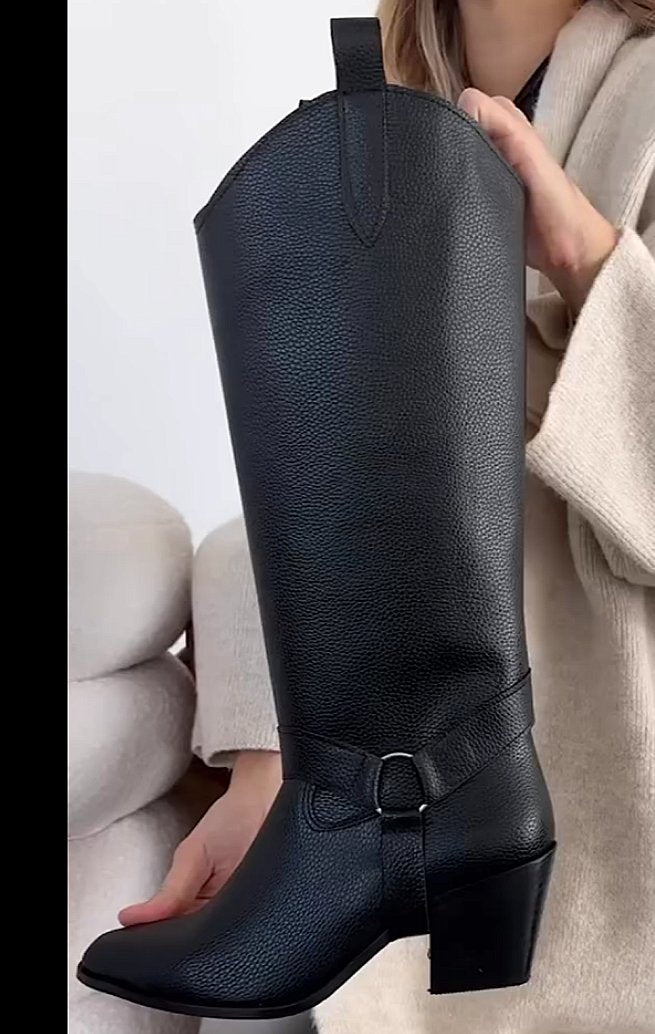 Low heel retro detachable boots