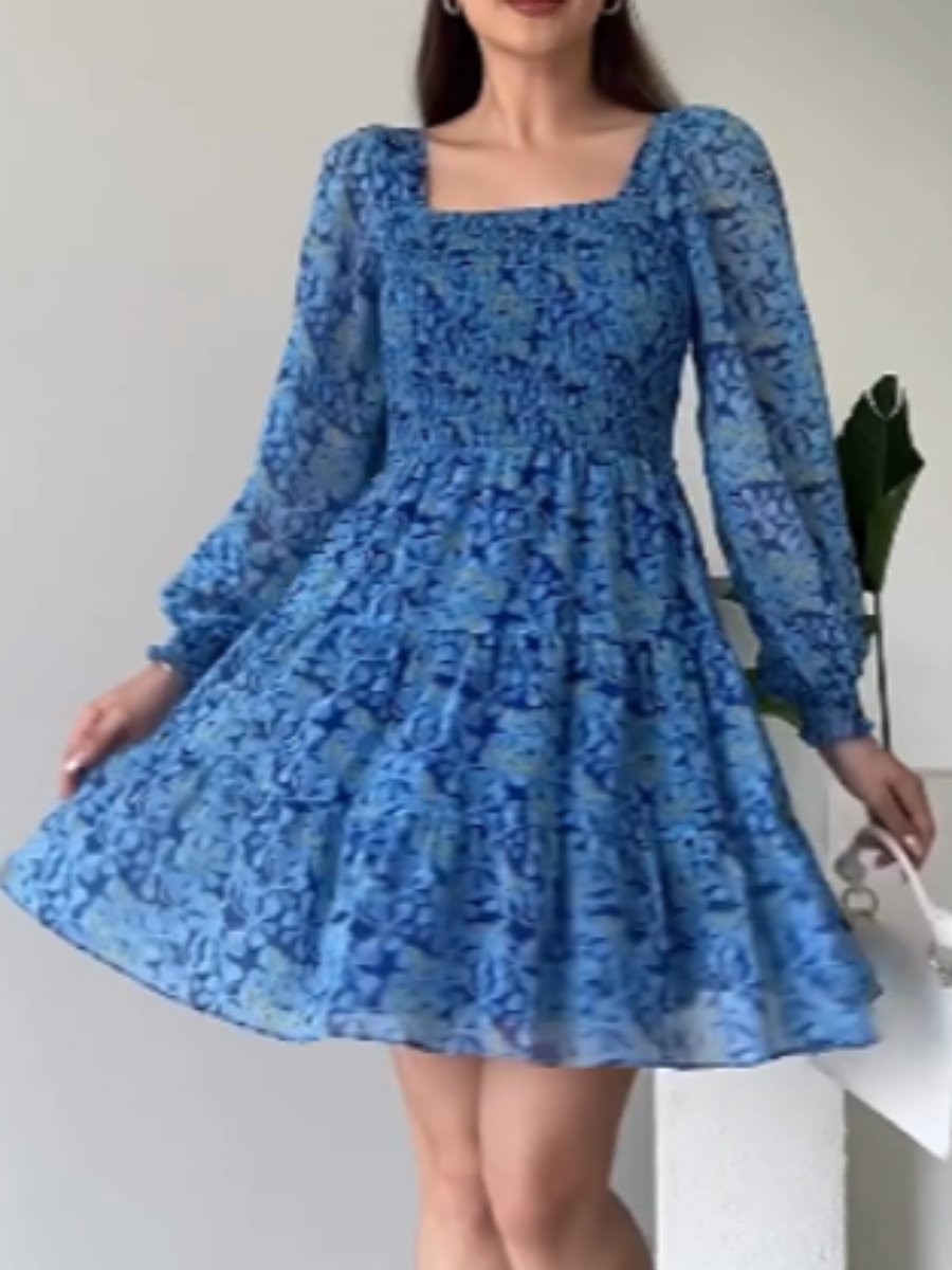 A-line printed dress