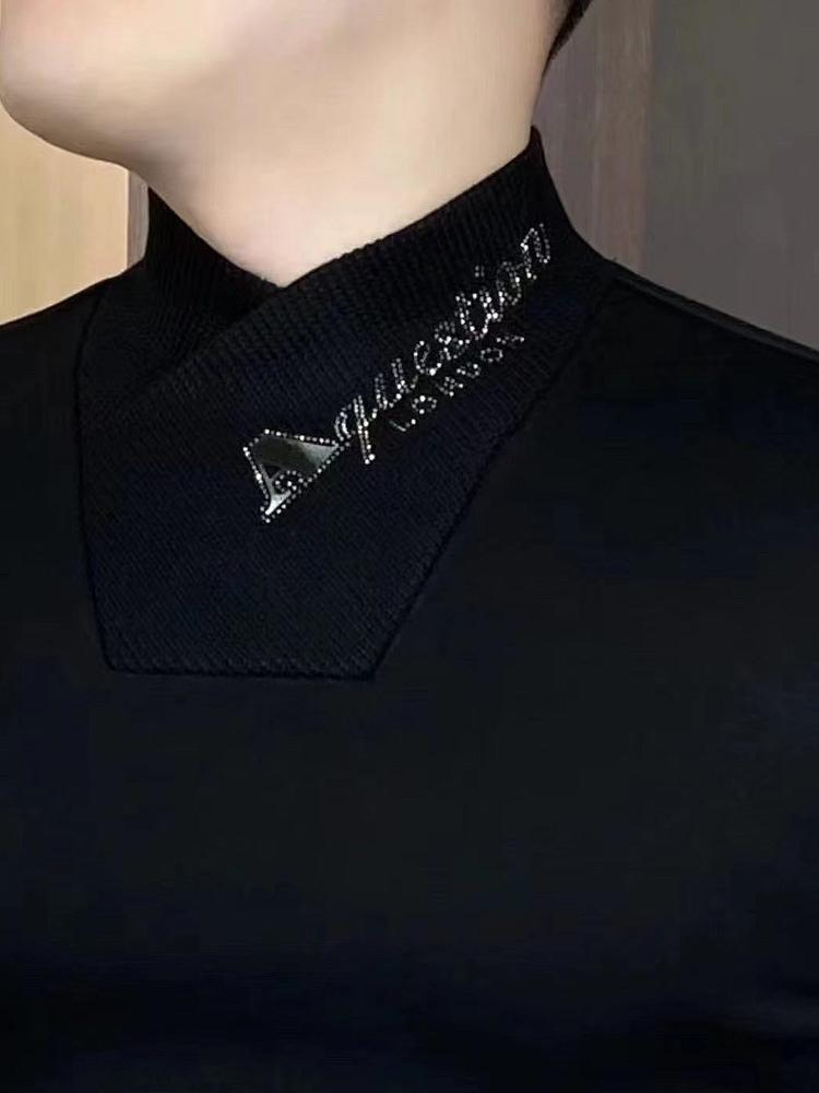 New style half turtleneck fashionable velvet bottoming shirt