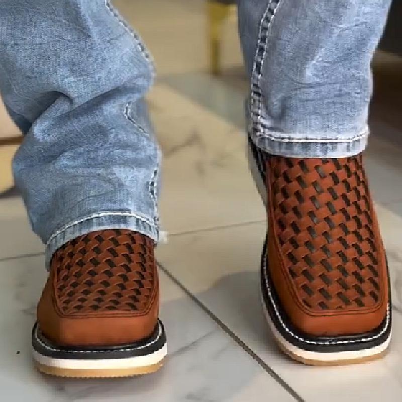 Vintage handwoven western cowboy boots