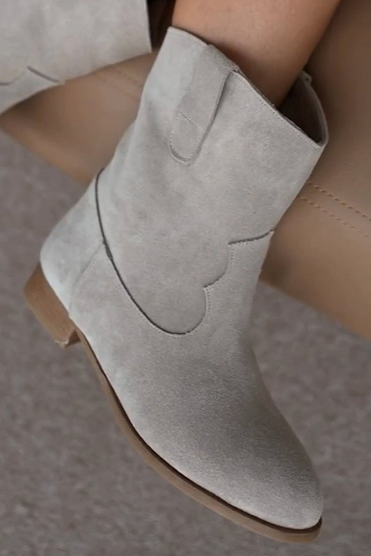 Suede flat ankle boots