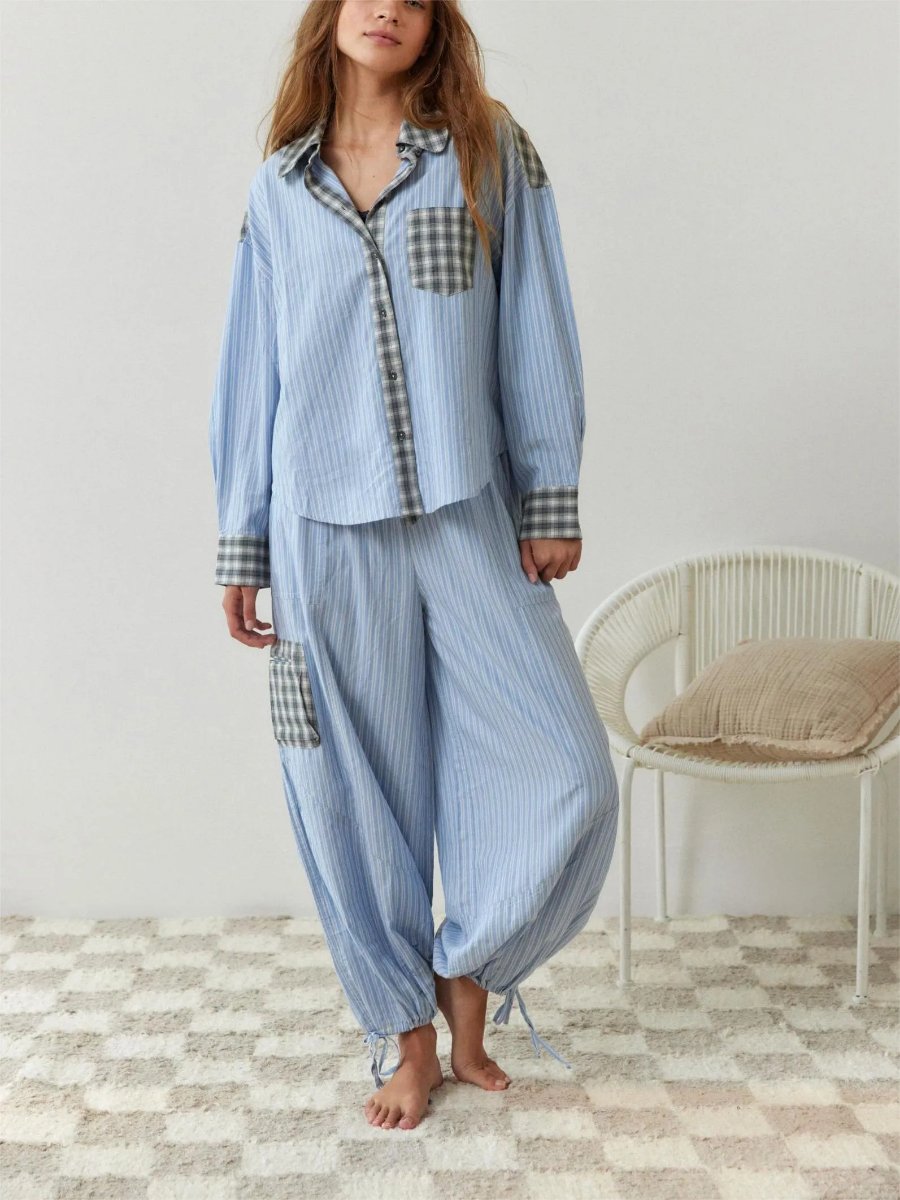 Loose Spliced Pajama Set