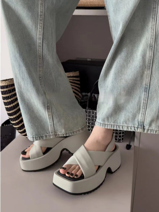 open toe platform sandals