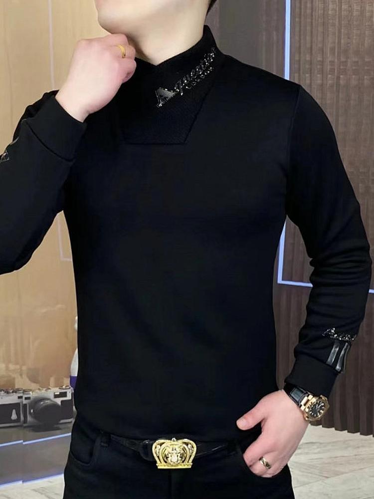 New style half turtleneck fashionable velvet bottoming shirt